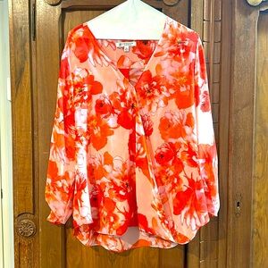 Floral loose wrap style blouse